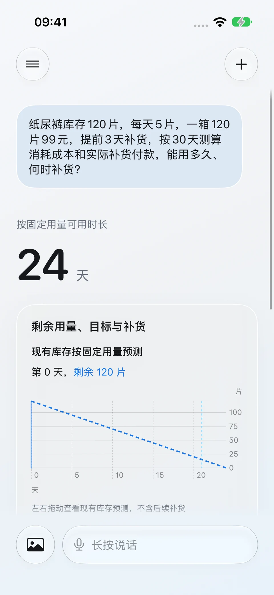 消耗品备货:问题与回答界面