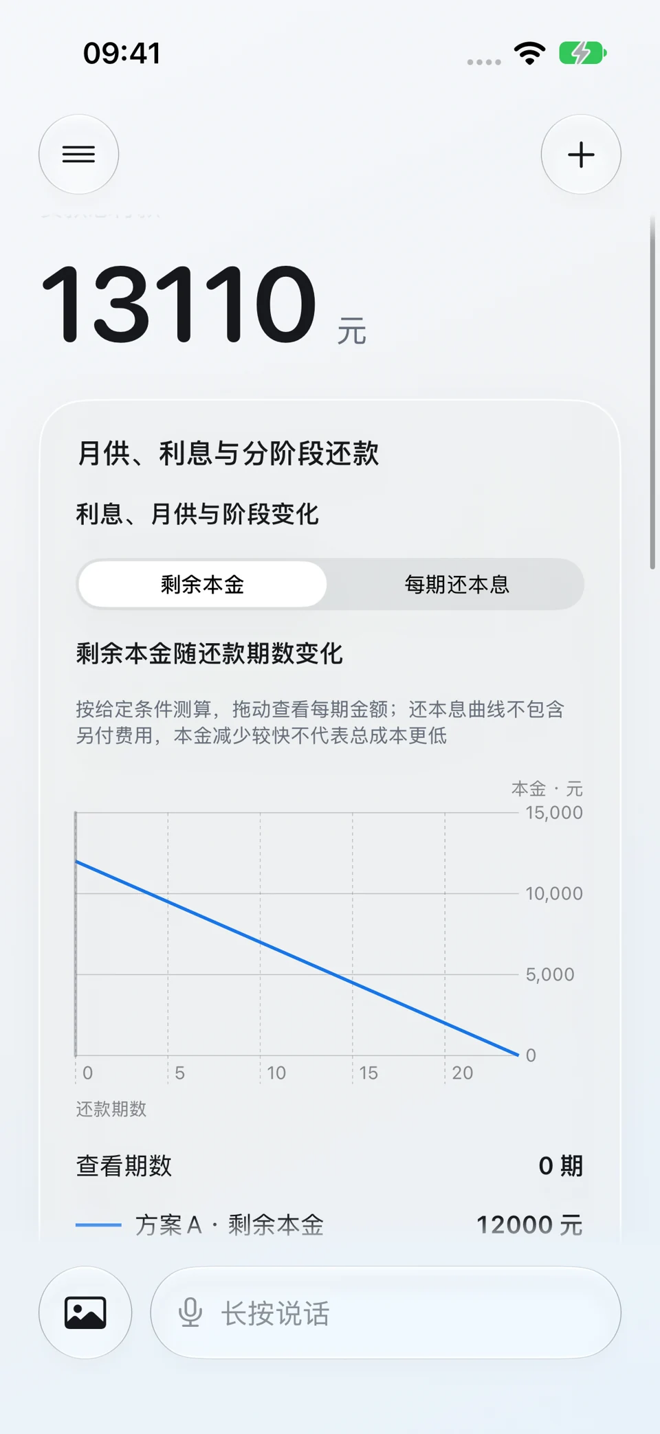 分阶段等额本金:问题与回答界面